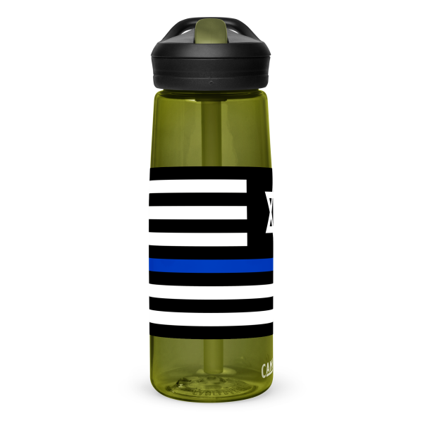 Thin Jew Line Flag ✡ Water Bottle - Image 4
